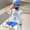 Children's basketball uniforms 2025 Summer New style Children's short-sleeved T-shirt set, boys' quick-drying clothes, small children's sportswear Specification image